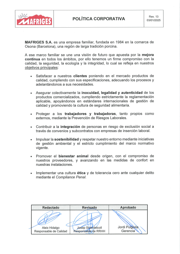 CORP POLICY